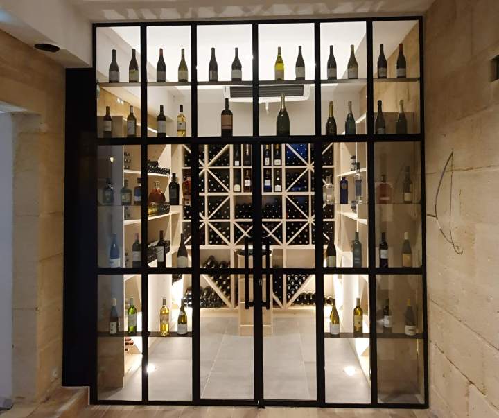 Cave à vin en métal et verre Gironde